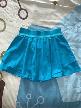Aqua Flouncy Tennis Skirt